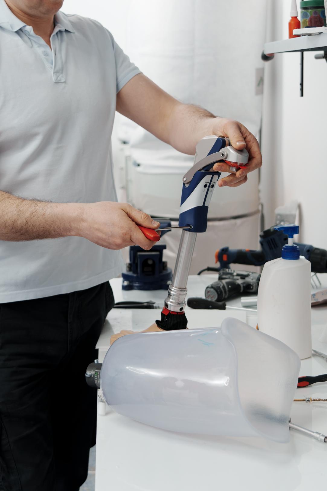 Craftsman adjusting and bending water pipes
